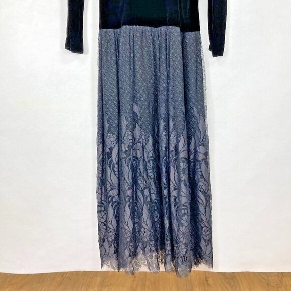 Vintage Ellen Tracy Maxi Velvet Dress Whimsy Fairy Goth Witchy Dark 90s Y2K 6 - Picture 3 of 6